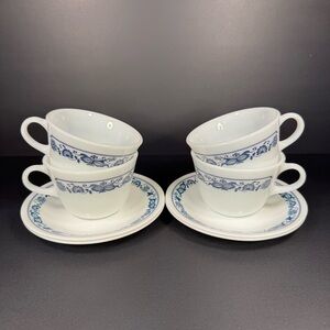 Set of Corelle Old Town Blue Coffee/Tea Cups Farmhouse Cottagecore Corning Onion